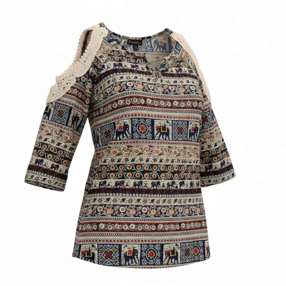 Elephant Print Blouse- Large